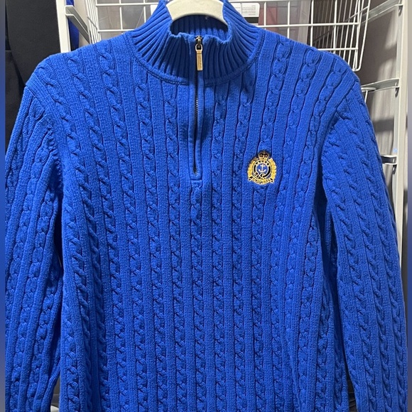 Lauren by Ralph Lauren Wonen’s Blue Cable Knit Sweater - Picture 5 of 6
